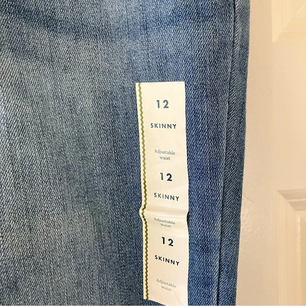 🐱 NWT Cat & Jack Girl’s Ultimate Stretch Mid Rise Skinny Light Blue Jeans (12) - Picture 3 of 5